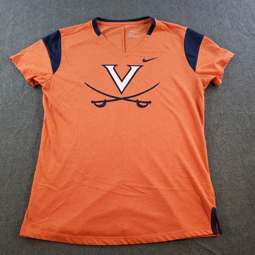 Nike Dri Fit Virginia Cavaliers Gym Training T Shirt Size Medium Orange